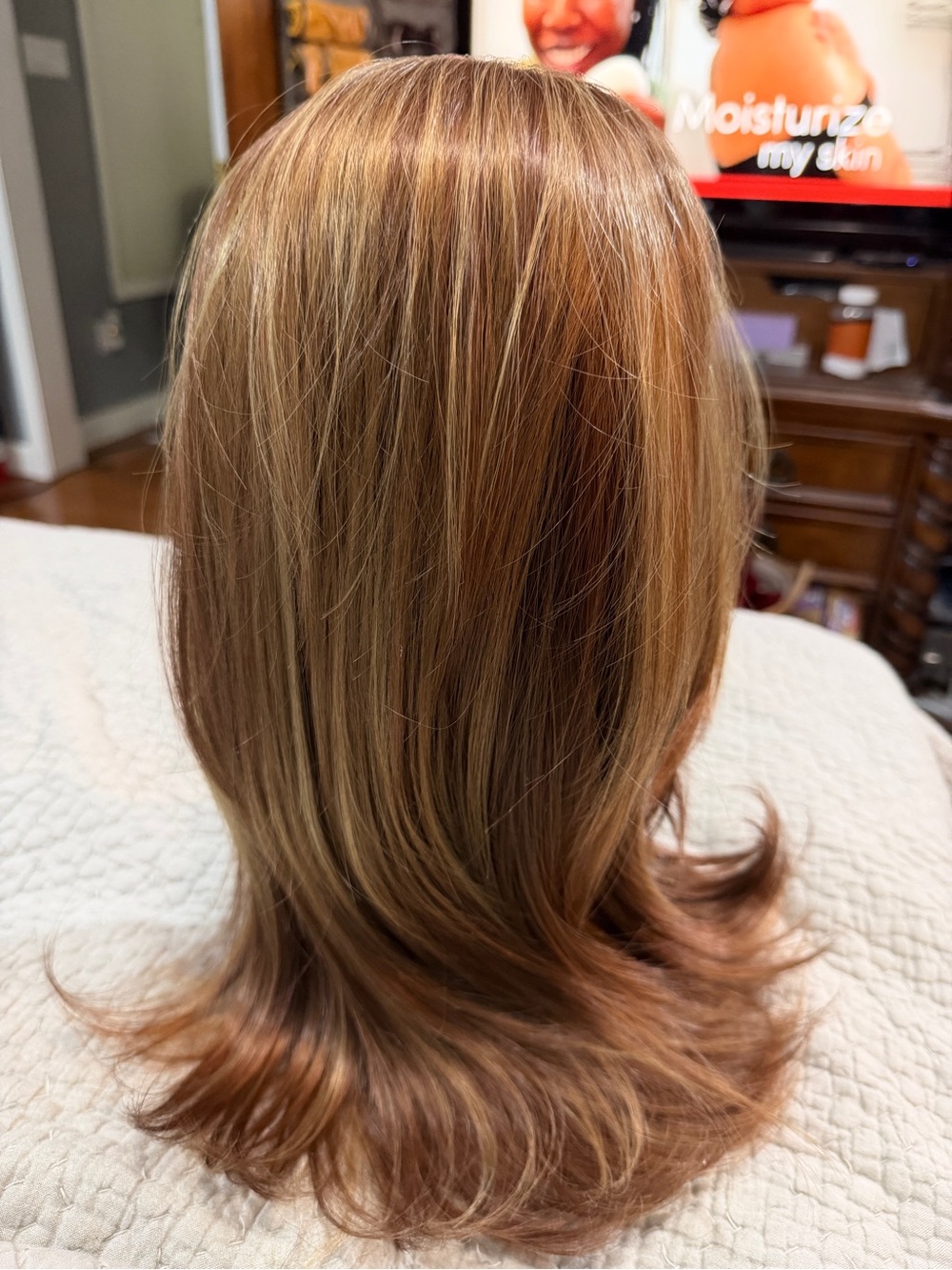 Avery by AISOM Caramel Layered Straight 13x6 Synthetic Low Density Heat Friendly